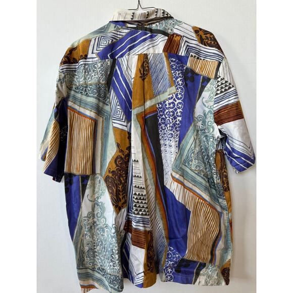 Vintage Jams World Hawaiian Shirt Sz 2X Surf Line Geometric Button Down - Picture 4 of 10